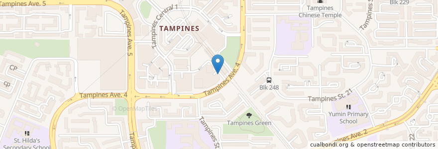 Mapa de ubicacion de Tampines Mall Carpark en Singapur, Northeast.
