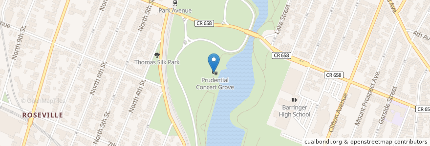 Mapa de ubicacion de Prudential Concert Grove en 美利坚合众国/美利堅合眾國, 新泽西州 / 新澤西州 / 紐澤西州, Essex County, Newark.