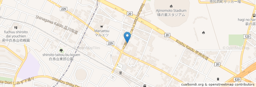 Mapa de ubicacion de 華屋与兵衛 en Japon, Tokyo, 調布市.