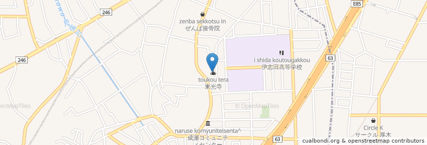 Mapa de ubicacion de 東光寺 en 日本, 神奈川縣, 厚木市.