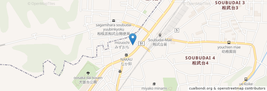 Mapa de ubicacion de 横浜銀行 en Япония, Канагава, Дзама.