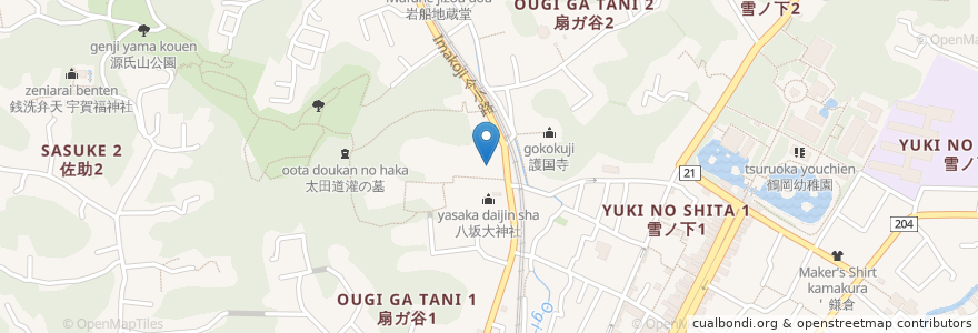 Mapa de ubicacion de 寿福寺 en 日本, 神奈川県, 鎌倉市.