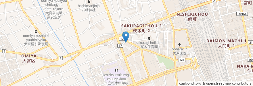 Mapa de ubicacion de ドラッグセイムス en اليابان, 埼玉県, さいたま市, 大宮区.