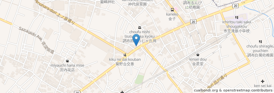 Mapa de ubicacion de いなほ薬局 en ژاپن, 東京都, 調布市.
