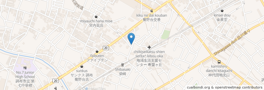 Mapa de ubicacion de みのや en Japão, Tóquio, 調布市.