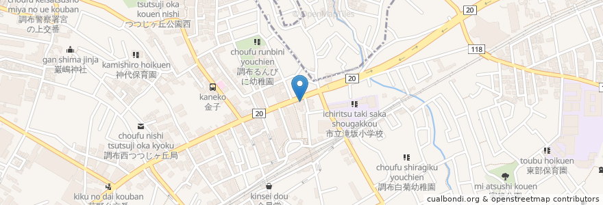 Mapa de ubicacion de CoCo壱番屋 調布つつじヶ丘店 en 일본, 도쿄도, 調布市.