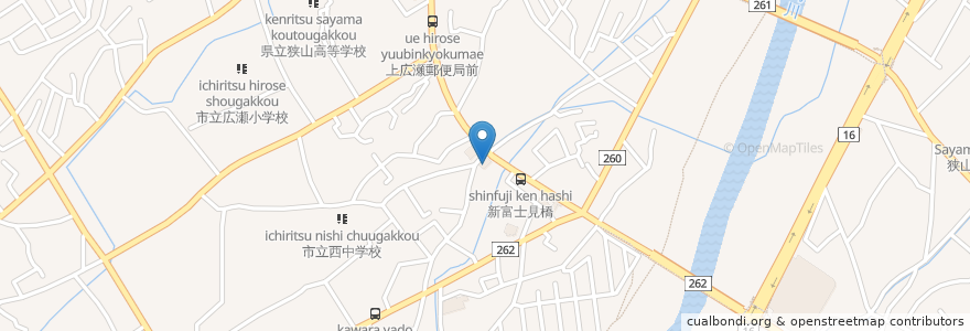 Mapa de ubicacion de ジョナサン 狭山上広瀬店 (Jonathan's) en 日本, 埼玉県, 狭山市.