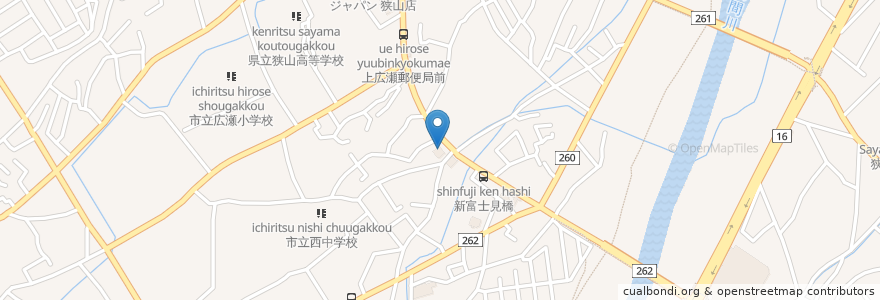 Mapa de ubicacion de 武蔵野銀行 狭山西支店 (Musashino Bank) en ژاپن, 埼玉県, 狭山市.