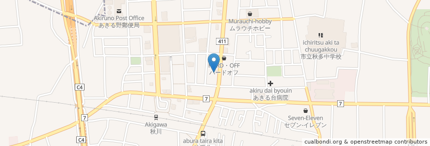 Mapa de ubicacion de 中華ハウス ぼん天 en Japão, Tóquio, あきる野市.