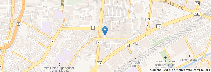 Mapa de ubicacion de 岡村診療所 en Япония, Токио, Минато.