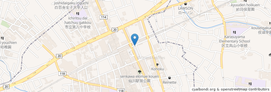 Mapa de ubicacion de こしじ en اليابان, 東京都, 調布市.