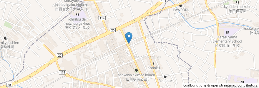 Mapa de ubicacion de ロイヤルホスト en Japon, Tokyo, 調布市.