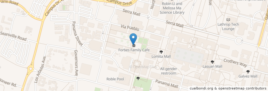 Mapa de ubicacion de Forbes Family Cafe en الولايات المتّحدة الأمريكيّة, كاليفورنيا, مقاطعة سانتا كلارا.