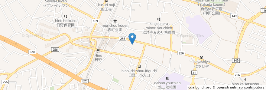 Mapa de ubicacion de 八坂神社 en Япония, Токио, Хино.