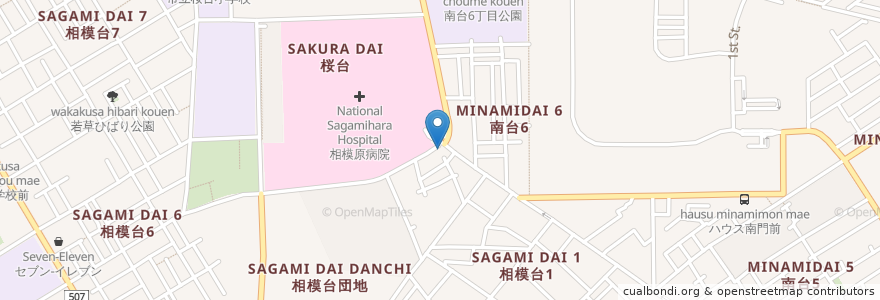Mapa de ubicacion de アイ調剤薬局 en 일본, 가나가와현, 相模原市, 南区.
