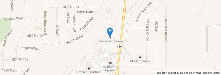 Mapa de ubicacion de Bonneville Brewery en Соединённые Штаты Америки, Юта, Tooele County, Tooele.