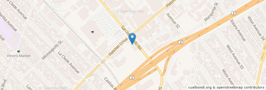 Mapa de ubicacion de Denny's en الولايات المتّحدة الأمريكيّة, كاليفورنيا, مقاطعة لوس أنجلس, لوس أنجلس.