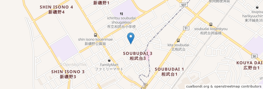 Mapa de ubicacion de まるや en 日本, 神奈川県, 座間市, 相模原市, 南区.