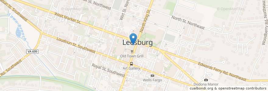 Mapa de ubicacion de China King Restaurant en Amerika Syarikat, Virginia, Loudoun County, Leesburg.