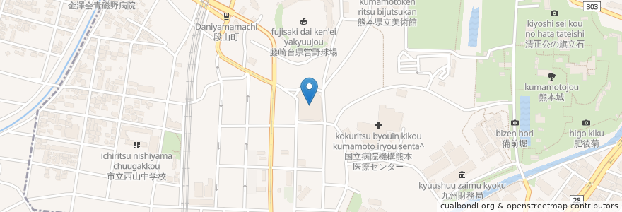 Mapa de ubicacion de 熊本市子ども文化会館 en Japan, 熊本県, 熊本市, 中央区.