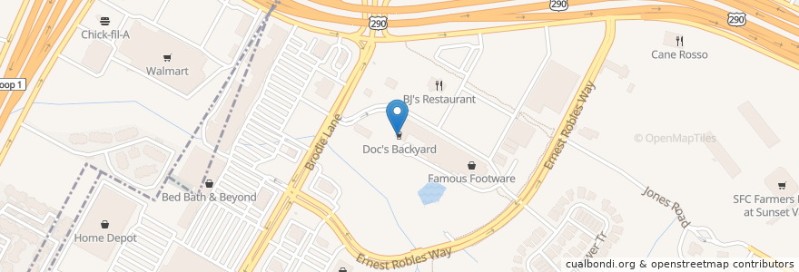 Mapa de ubicacion de Doc's Backyard en États-Unis D'Amérique, Texas, Travis County, Austin, Sunset Valley.
