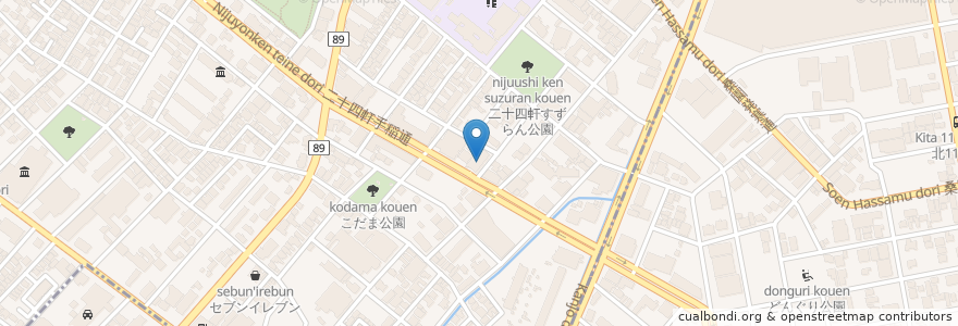Mapa de ubicacion de 二十四軒バスターミナル en 日本, 北海道, 石狩振興局, 札幌市, 中央区.