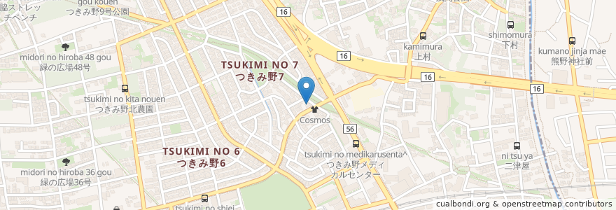 Mapa de ubicacion de つきみ野胃腸科 en Japón, Prefectura De Kanagawa, 大和市.