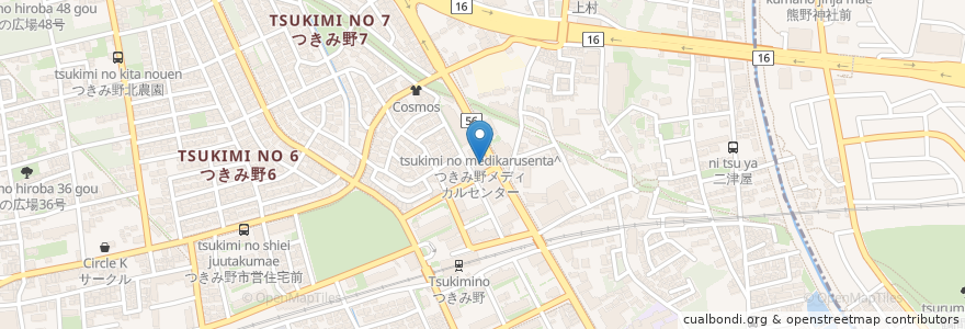 Mapa de ubicacion de 横浜信用金庫 つきみ野支店 en 일본, 가나가와현.