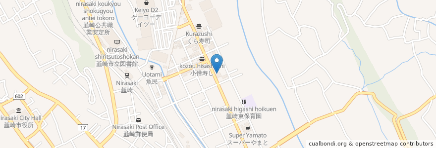 Mapa de ubicacion de バーミヤン en Japonya, 山梨県, 韮崎市.