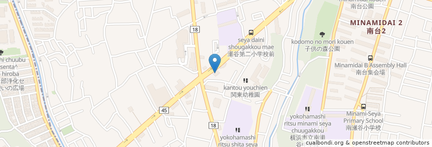 Mapa de ubicacion de 不二家 en 일본, 가나가와현, 요코하마시, 瀬谷区.