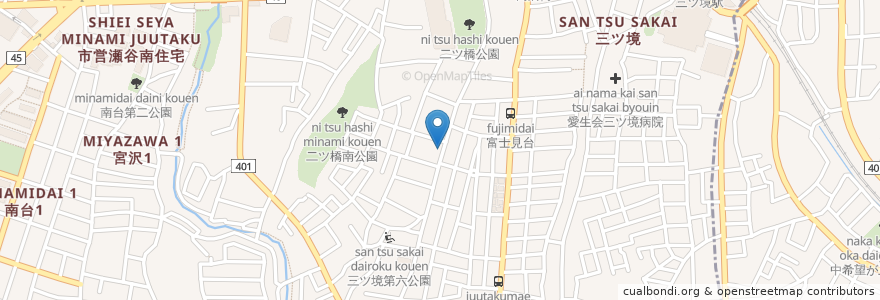 Mapa de ubicacion de ファミリードラッグ en Japan, Kanagawa Prefecture, Yokohama, Seya Ward.