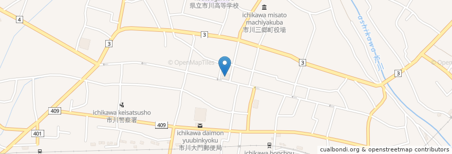 Mapa de ubicacion de 山梨中央銀行 en 일본, 야마나시현, 西八代郡, 市川三郷町.
