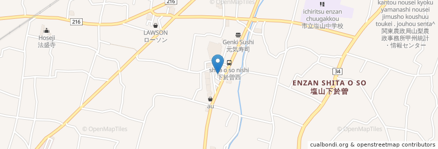 Mapa de ubicacion de マクドナルド en Japon, Préfecture De Yamanashi, 甲州市.