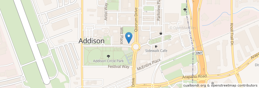 Mapa de ubicacion de Antonio's en 美利坚合众国/美利堅合眾國, 得克萨斯州 / 德克薩斯州 / 德薩斯州, Dallas County, Addison.