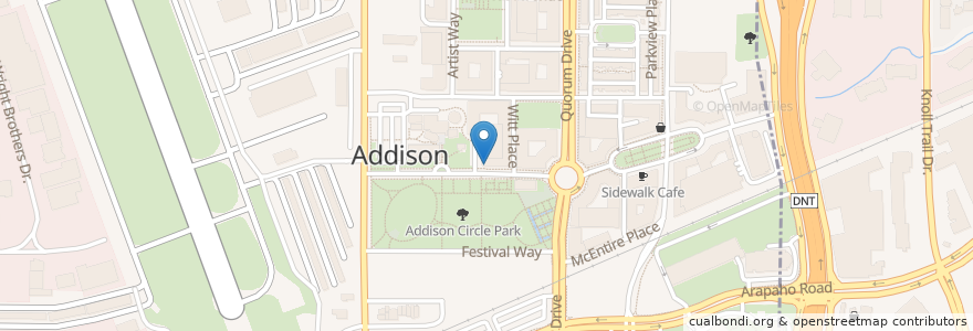 Mapa de ubicacion de Addison Police Deparment Substation en Amerika Birleşik Devletleri, Teksas, Dallas County, Addison.
