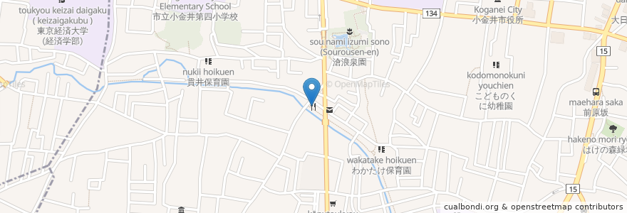Mapa de ubicacion de 大勝軒 en 日本, 東京都, 小金井市.