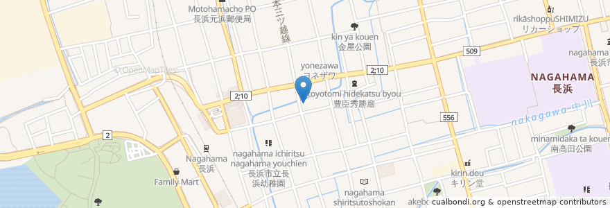 Mapa de ubicacion de 千茂登 en 일본, 시가현, 長浜市.