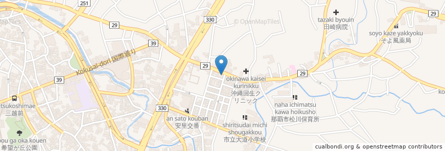 Mapa de ubicacion de 琉球銀行 en 일본, 오키나와현, 나하 시.