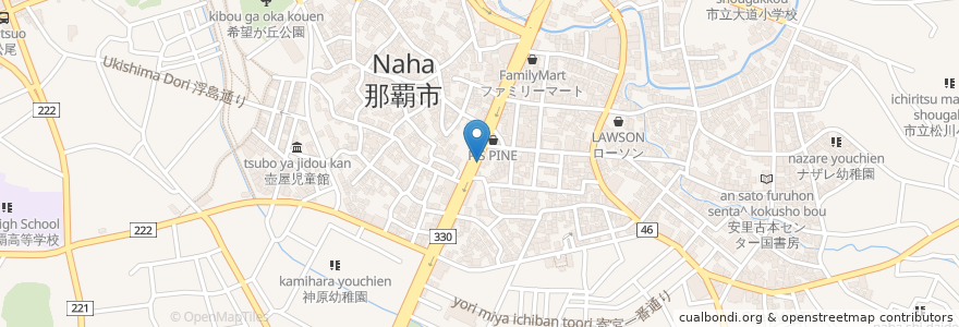 Mapa de ubicacion de ポンテ en Japão, 沖縄県, 那覇市.