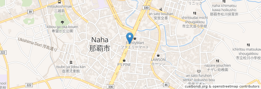 Mapa de ubicacion de 吉野家 en 일본, 오키나와현, 나하 시.