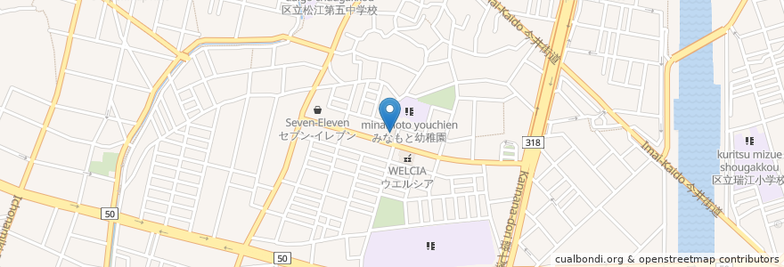 Mapa de ubicacion de くら寿司 en اليابان, 東京都, 江戸川区.