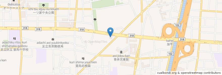 Mapa de ubicacion de くら寿司 en 일본, 도쿄도, 足立区.