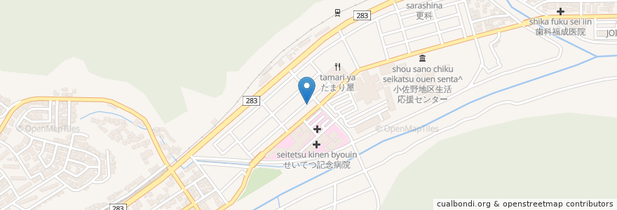 Mapa de ubicacion de 中田薬局小佐野店 en 日本, 岩手県, 釜石市.