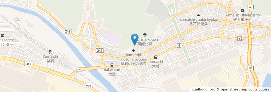 Mapa de ubicacion de はまゆり調剤薬局 en 日本, 岩手県, 釜石市.