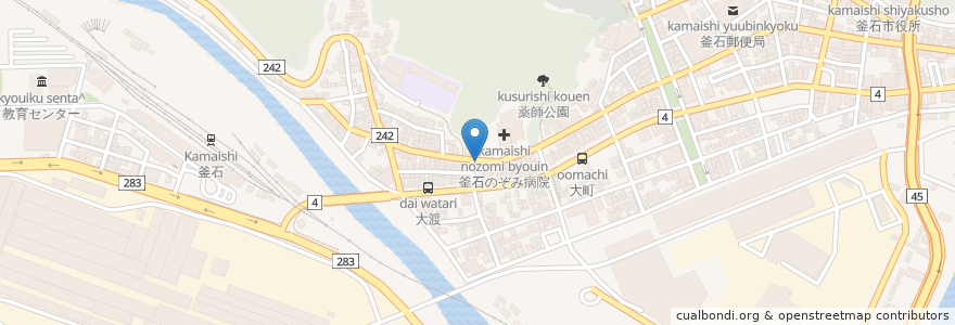 Mapa de ubicacion de 松坂駐車場/まつざか駐車場 en Japan, Präfektur Iwate, 釜石市.
