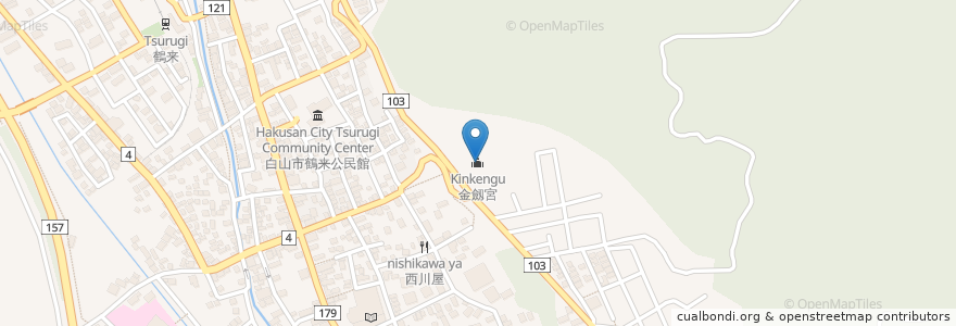 Mapa de ubicacion de 金劔宮 en ژاپن, 石川県, 白山市.