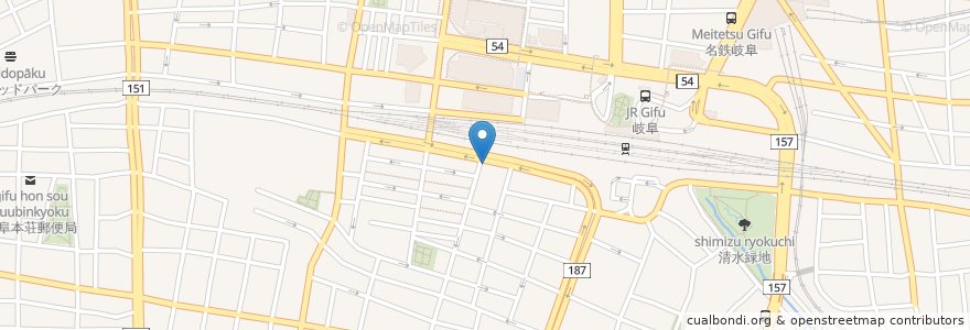 Mapa de ubicacion de リパークJR岐阜駅前 en 日本, 岐阜県, 岐阜市.