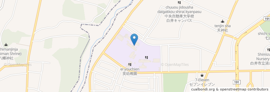 Mapa de ubicacion de 市立大山口中学校 en Giappone, Prefettura Di Chiba, 白井市.