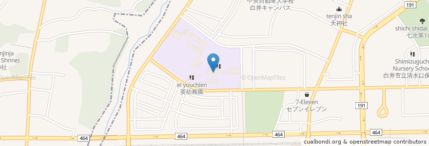 Mapa de ubicacion de 市立大山口小学校 en اليابان, 千葉県, 白井市.