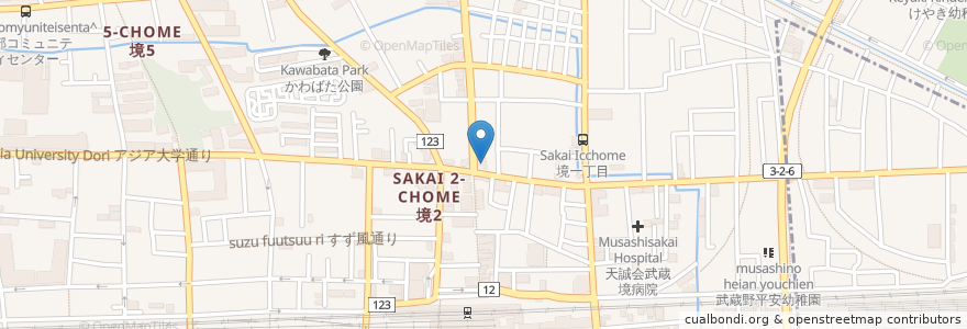 Mapa de ubicacion de セイジョー 武蔵境北店 en اليابان, 東京都, 武蔵野市.